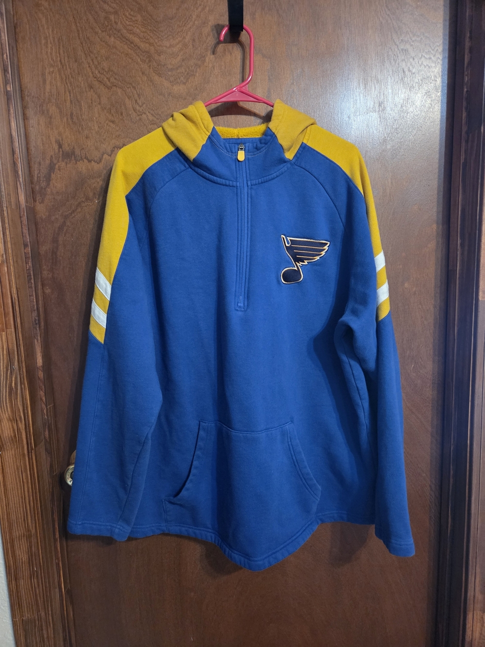 NHL Blue and Gold Half-Zip Hoodie Sweatshirt